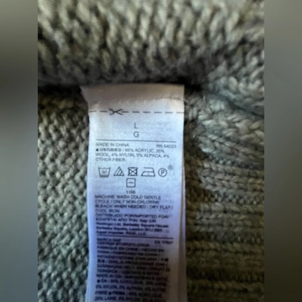 GAP Long Open-Front Wool Blend Cardigan in Gray | Size L